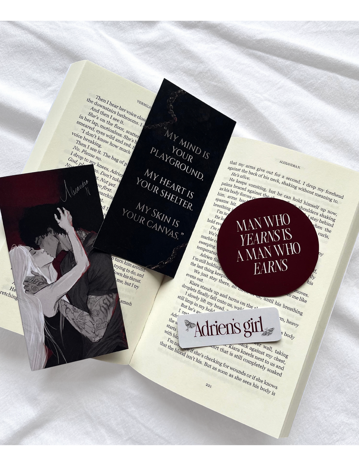 Signed Paperback Vermilion Chains + Goodies