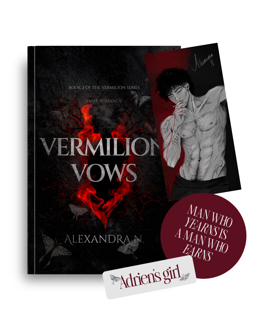 Signed Paperback Vermilion Vows + Goodies